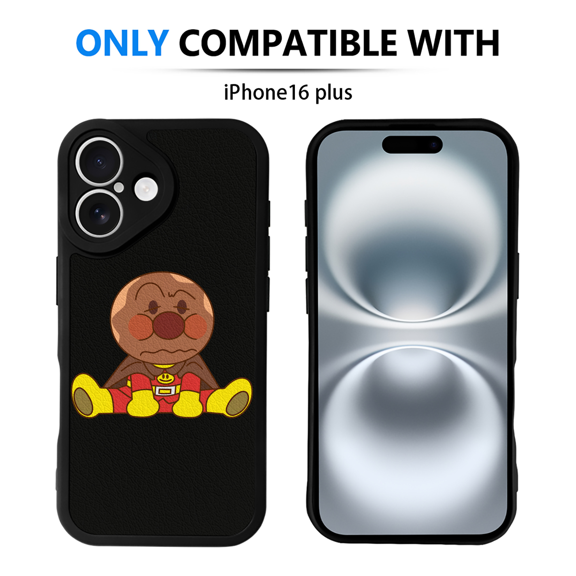 （画像用） アンパンマン Anpanman 【iPhone 16シリーズ対応】シリコンスマホケース（レザー調） 材質：シリコン